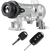 Ignition Switch Lock Assembly 1K0905851B with Intelligent Remote Control Key Compatible with 2006-2018 VW Jetta 2007-2011 Eos 2004-2011 Golf 2006-2009 Rabbit 2008-2011 Tiguan 1K0905851