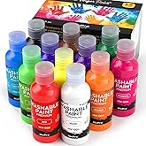 Nicpro 12 Colors Washable Finger Paint Set for Toddlers (2 oz), Non-Toxic & Baby Safe Paint for Hand and Feet, Mess Free Finger Painting Art Supplies for Kids Age 1-3 4 5 6+, Preschool Learning Gifts