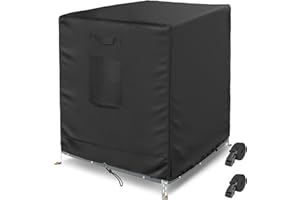 Bstge Central Air Conditioner Cover for Outside Units, AC Covers for Outside Winter with 2 Straps, Waterproof Cover Fit up to 36x36x39 inchs (Black)