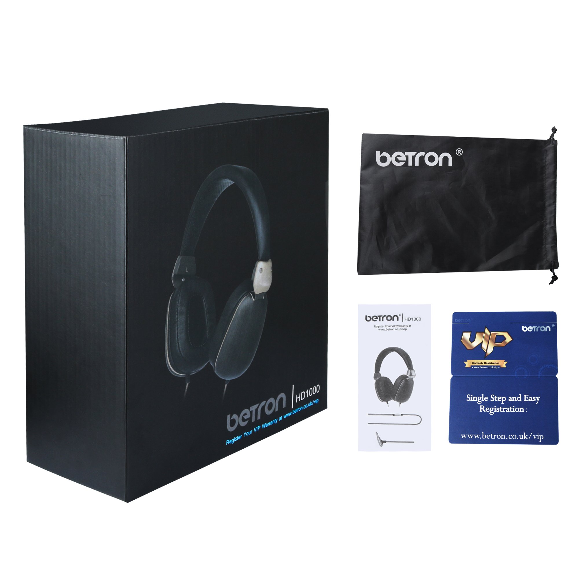 Betron HD1000 Headphones with Bass Driven Sound for iPhone, iPad, iPod, Mp3 players etc