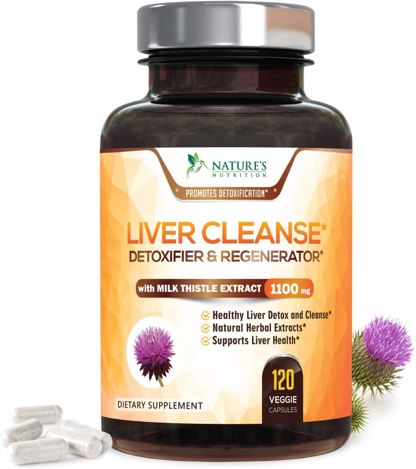 Liver Cleanse Milk Thistle Extract Formula 1166mg Natural Liver