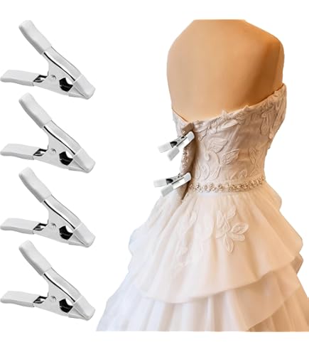 Amazon.com: 6-Pack Dress Clips for Fitting, Heavy Duty Metal Clothing Clamps  for Bridal Gown Seamstress, Large A-Shaped Fasteners to Tighten Fabric for  Mannequin, Photographer and Fashion Designers, Silver : Home & Kitchen