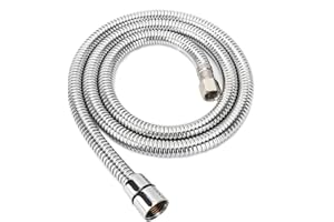 LukLoy Stainless Steel Shampoo Bowl Hose, 1/4" Thread Water Pipe to 1/2" Thread Sprayer Head for Barber Shop & Salon Sink Replacement Part for Shampoo Bowl Faucet and Sprayer, 47" Long