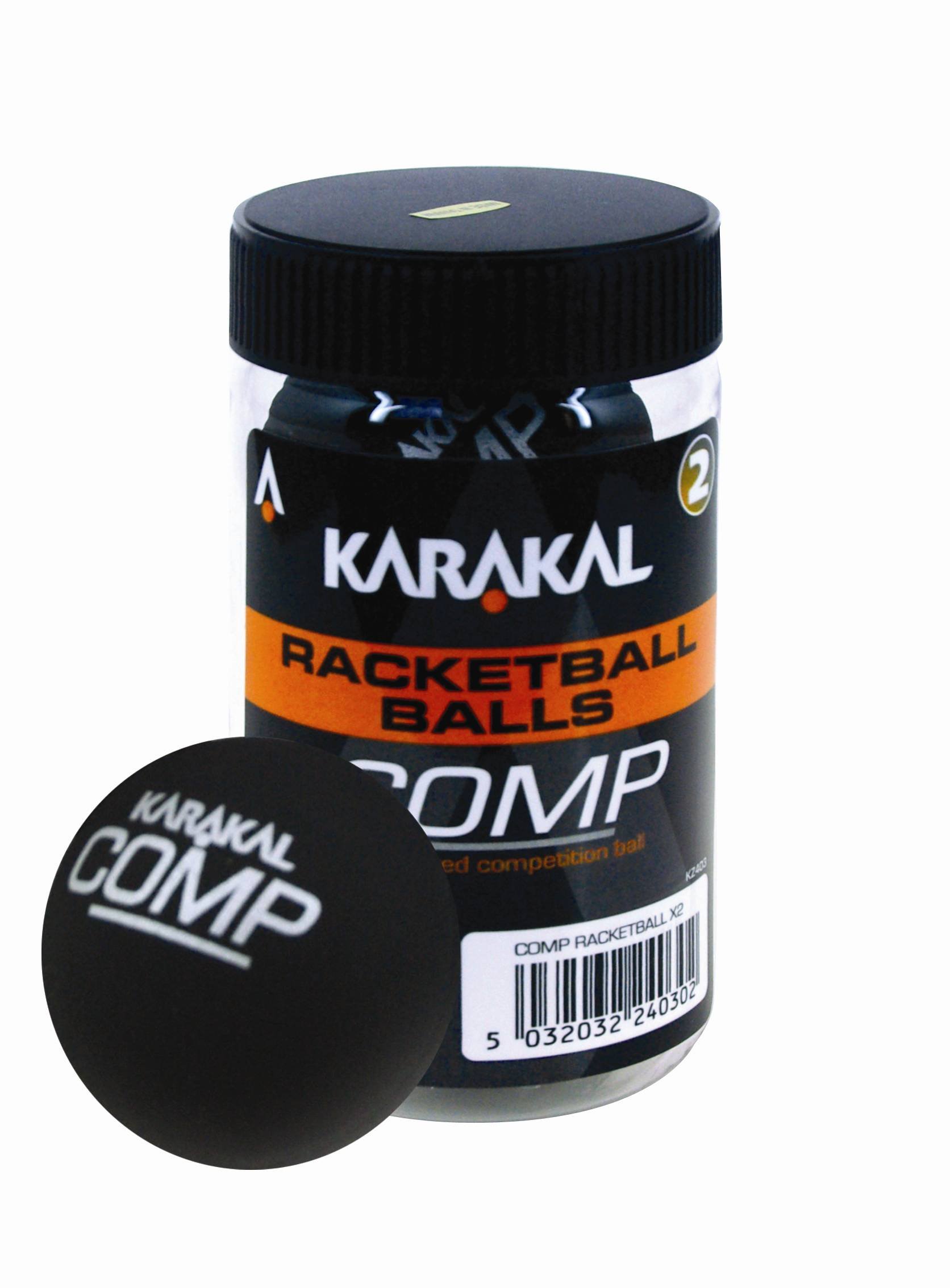Karakal RACKETBALL BALLS BLACK (COMPETITION) TUBE OF 2