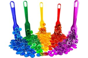 DACEFLOY Magnetic Wands and Bingo Chips Set Magnet Wand wtih 100pcs Metal Ringed Discs for Elderly School Science STEM Kit Math Learning Chess Accessories