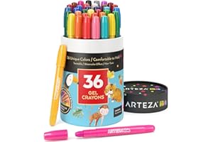 Arteza Kids Gel Crayons, 36 Count, Twistable and Washable Jumbo Crayons