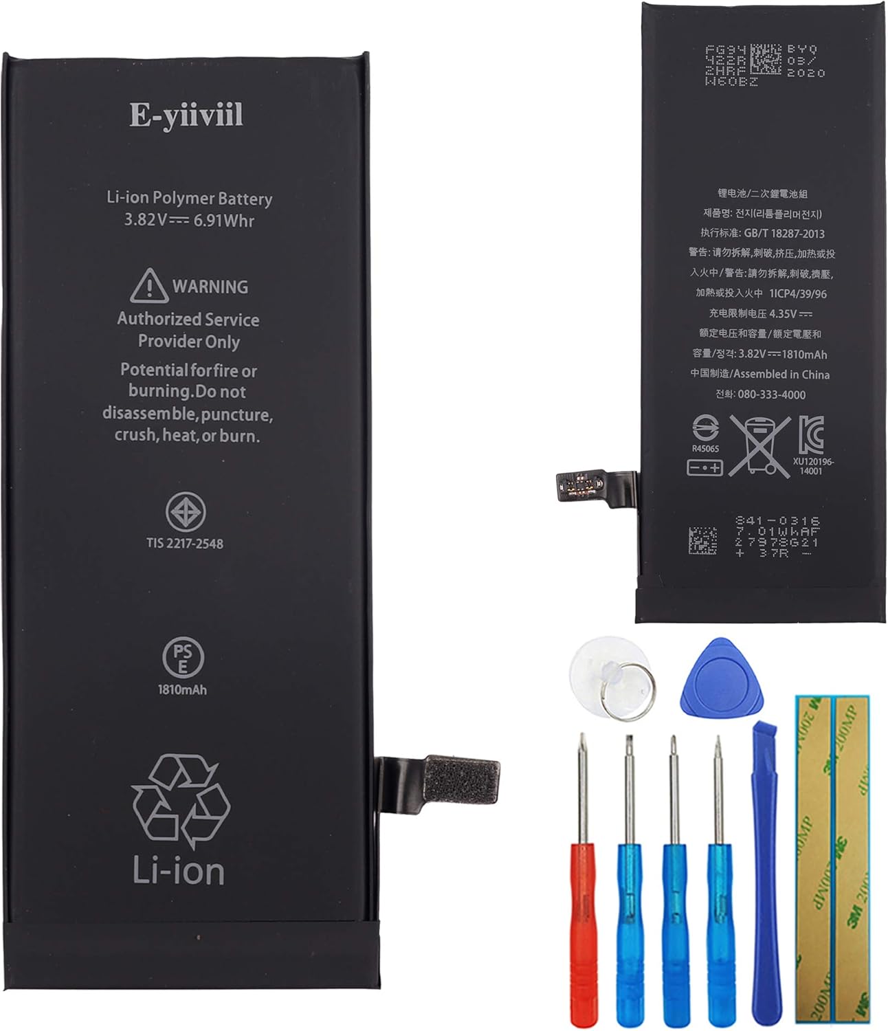 Li-Polymer New Replacement Battery 616-0805 Compatible with iPhone 6 A1549 A1586 A1589 616-0806 616-0809 3.82V