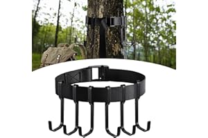 Abnaok Treestand Strap Gear Hangers,Multi-Hook Accessory Holder for Hunting Gears Bow Quiver Tree Saddle Binoculars Hunting Accessories,Wide Gap Hangers for Hang Hunting Equipment on Trees