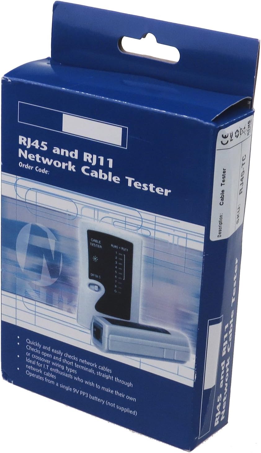 Safekom RJ45 CAT7 Cat6e CAT6 Cat5e Cat5 Cat 5e RJ11 RJ12 Network Ethernet UTP STP FTP LAN PC Wire Cable Tester Test Networking Internet Broadband Connection Speed Capability Testing Tool - Image 5