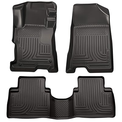 Husky Liners - 98401 Fits 2008-12 Honda Accord 4 Door Weatherbeater Front &amp; 2nd Seat Floor Mats Black