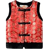 Mud Kingdom Boys Fleece Vest Warm Lining Traditional Chinese New Year Button Up