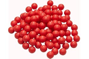 LAMBID 100 Rounds .50 Cal Solid Plastic Paintballs, 50 Cal. Nylon Balls for Training and Target Practice (Red)