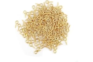 Sonew Pack of 200 Mini Eye Pins Hooks Eyelets Screw Hooks Threaded Bails Findings for Jewelry Pendant Making(Gold)