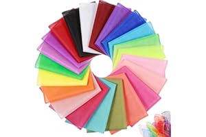 TranRantic 22 Pcs Dance Sensory Scarves, 60 x 60 cm Juggling Scarves, Square Colorful Chiffon Scarf, Coloured Juggling Scarf 