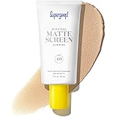 Supergoop! Mattescreen Mineral Tinted Face Sunscreen SPF 40 | Matte sunscreen for face; neutral tint, shine control, oil-free, travel size 45 mL, water &amp; sweat resistant for everyday use