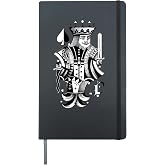 Jack Joker Playing Cards Blackwork Hardcover Journal, Black