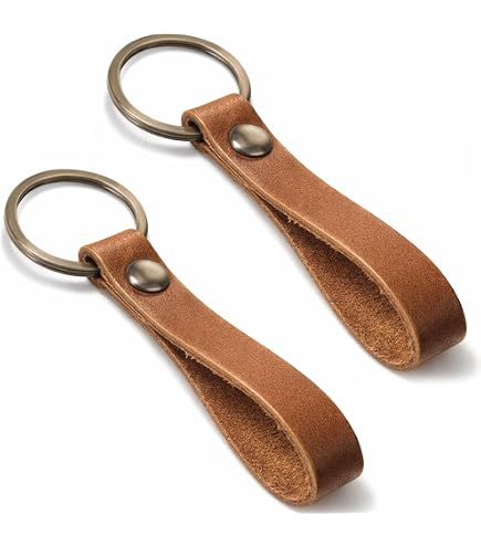 Zafolia Genuine Leather Keychain for Car Home Key Ring Strap