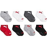 PUMA Baby 8-pack Anklet Socks, Lightweight &amp; Comfort-toe, Footbed Gripper