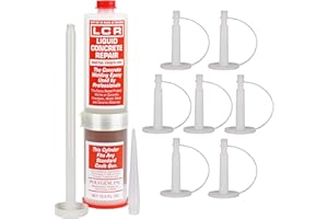 Polygem LCR Injection Epoxy Part A Resin and Part B Hardener with 7 Injection Ports for Repair of Concrete Foundation Cracks, Use LCR Repair Paste for Vertical Cracks or Alone on Horizontal Surfaces