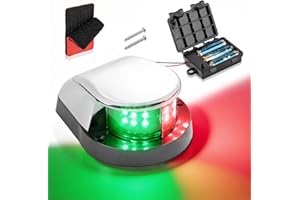 Botepon Battery Operated Boat Led Navigation Lights, Tool-Free Installation, IP67 Waterproof USCG LED Red and Green Boat Bow Lights for Fishing Boats, Center Console Boats