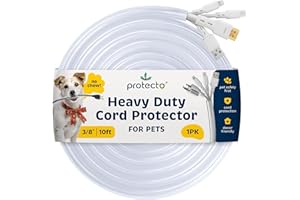 PROTECTO Heavy Duty Cord Protectors from Pets No Chew Solution, 10ft Easy to Use Dog & Cat Cord Protector, Clear & Odorless C