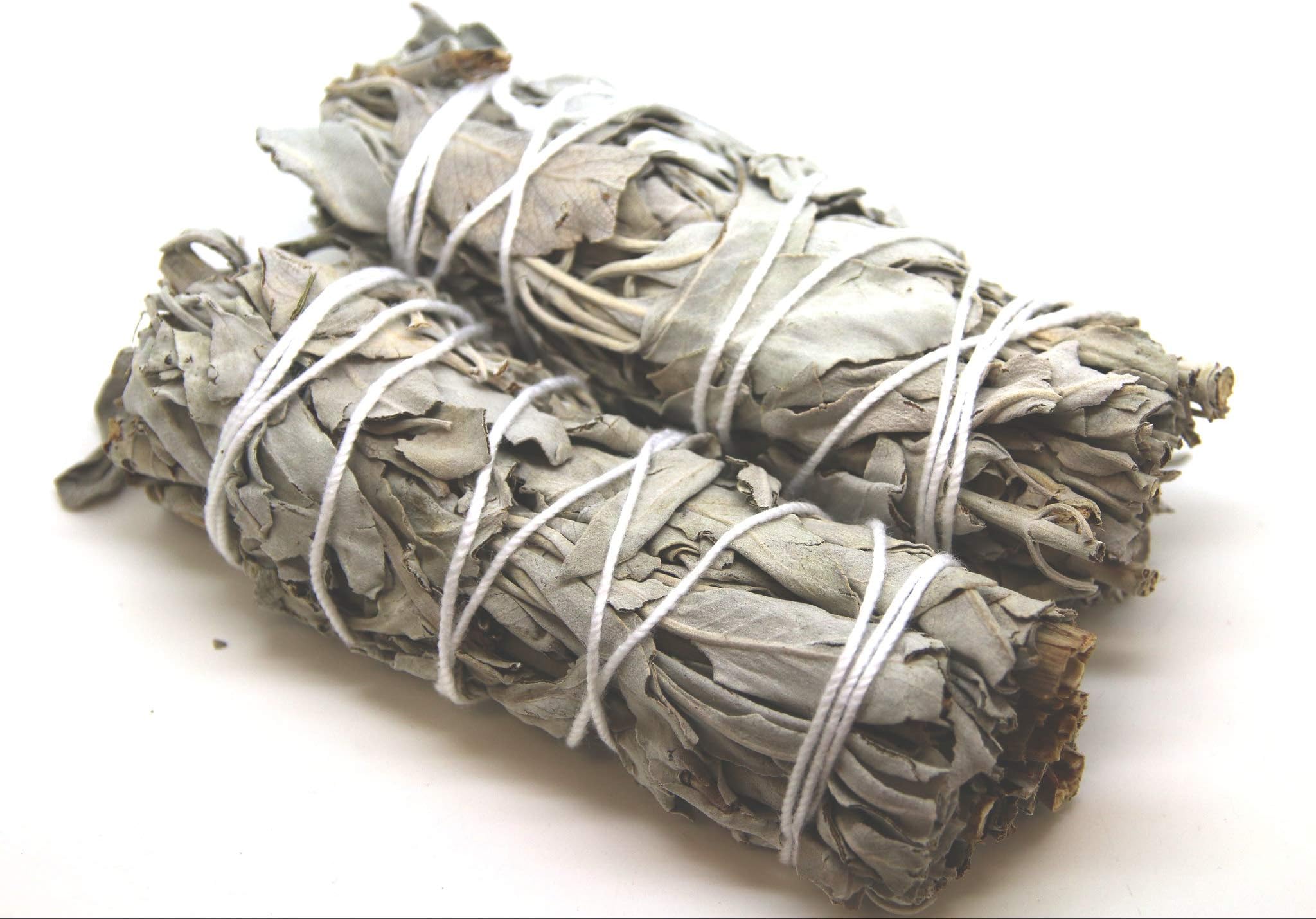 UK Healing Crystals White Sage Smudge Sticks x2 - Crystal and House Cleansing Smudge