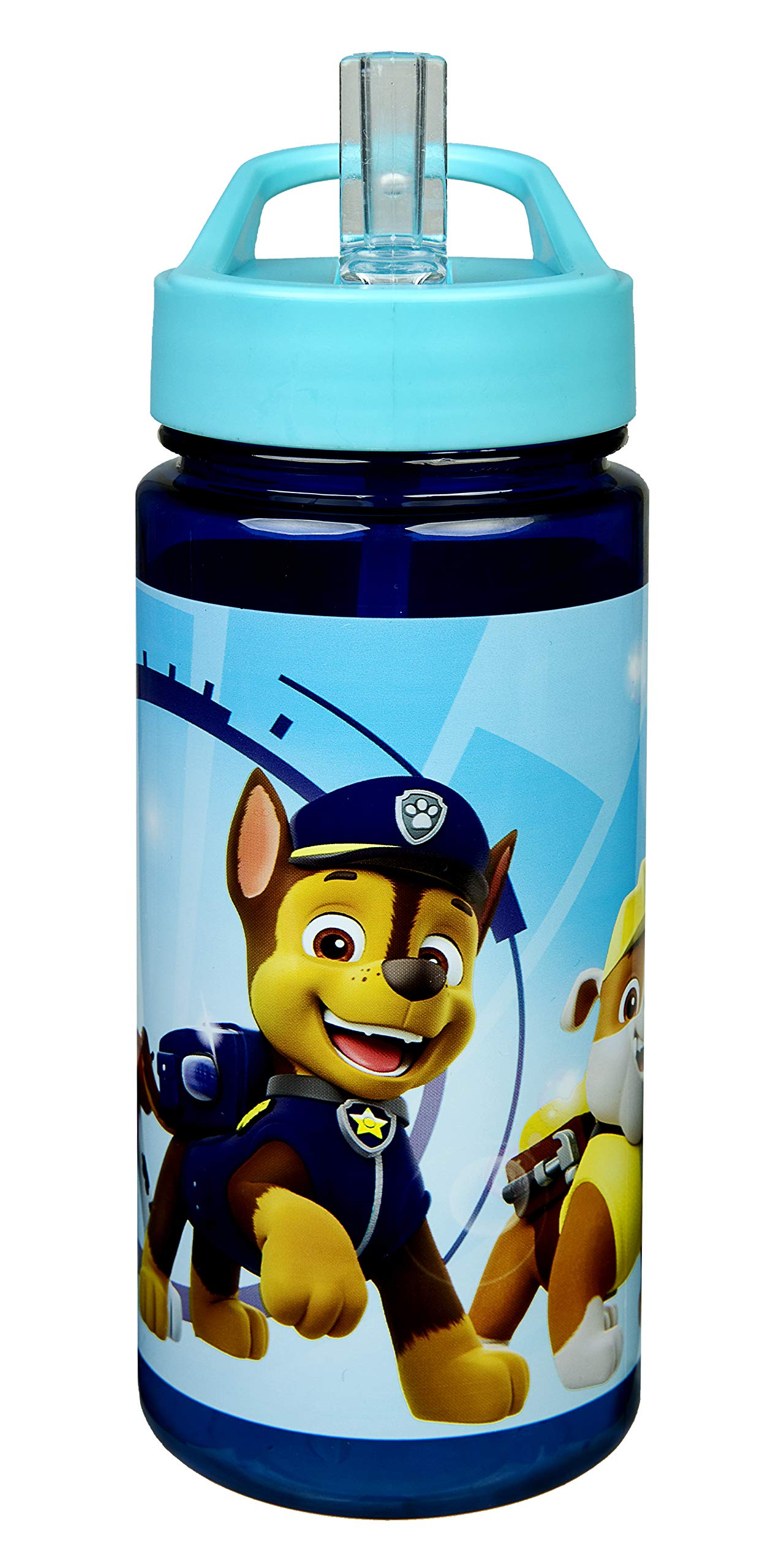 Aero Paw Patrol Plastic Water Bottle with Integrated Straw and Spout, Free of Bisphenol A and Phthalates, Approx. 500 ml