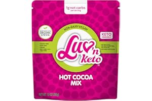 SWEET LUV Sugar Free Drinking Hot Chocolate - Stevia Sweetened, Keto 1g Net Carb Gourmet Hot Cocoa Mix - Gluten Dairy Free, Vegan Non-GMO Low Carb Paleo Ketogenic Diabetic Friendly Snack 10 oz