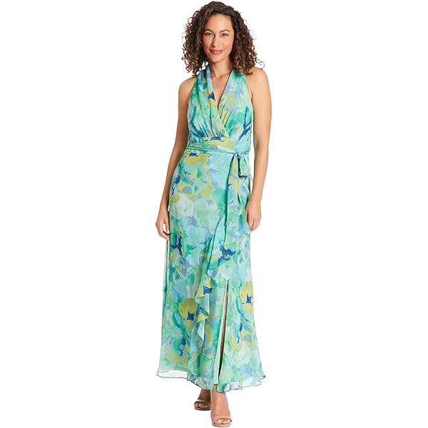 halter mesh dress Rylina | White Mesh Halter-Neck Maxi Dress With Scarf And Open-Back