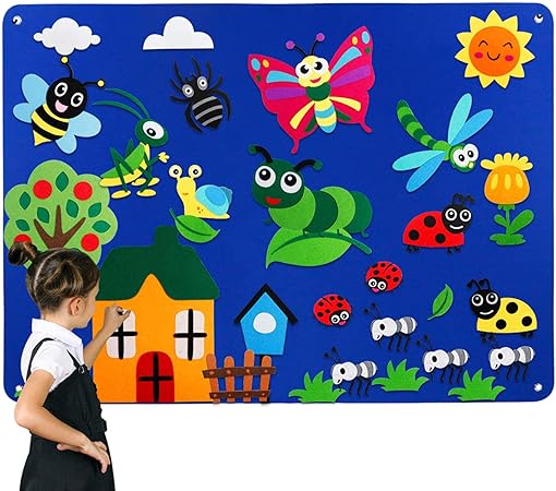 Amazon フランネルフェルトボードストイセット 幼児用 未就学児用 動物 毛虫 フィギュア 子供用 工作 アクティビティキット 誕生日プレゼント 大きな壁掛け 文房具 オフィス用品 文房具 オフィス用品