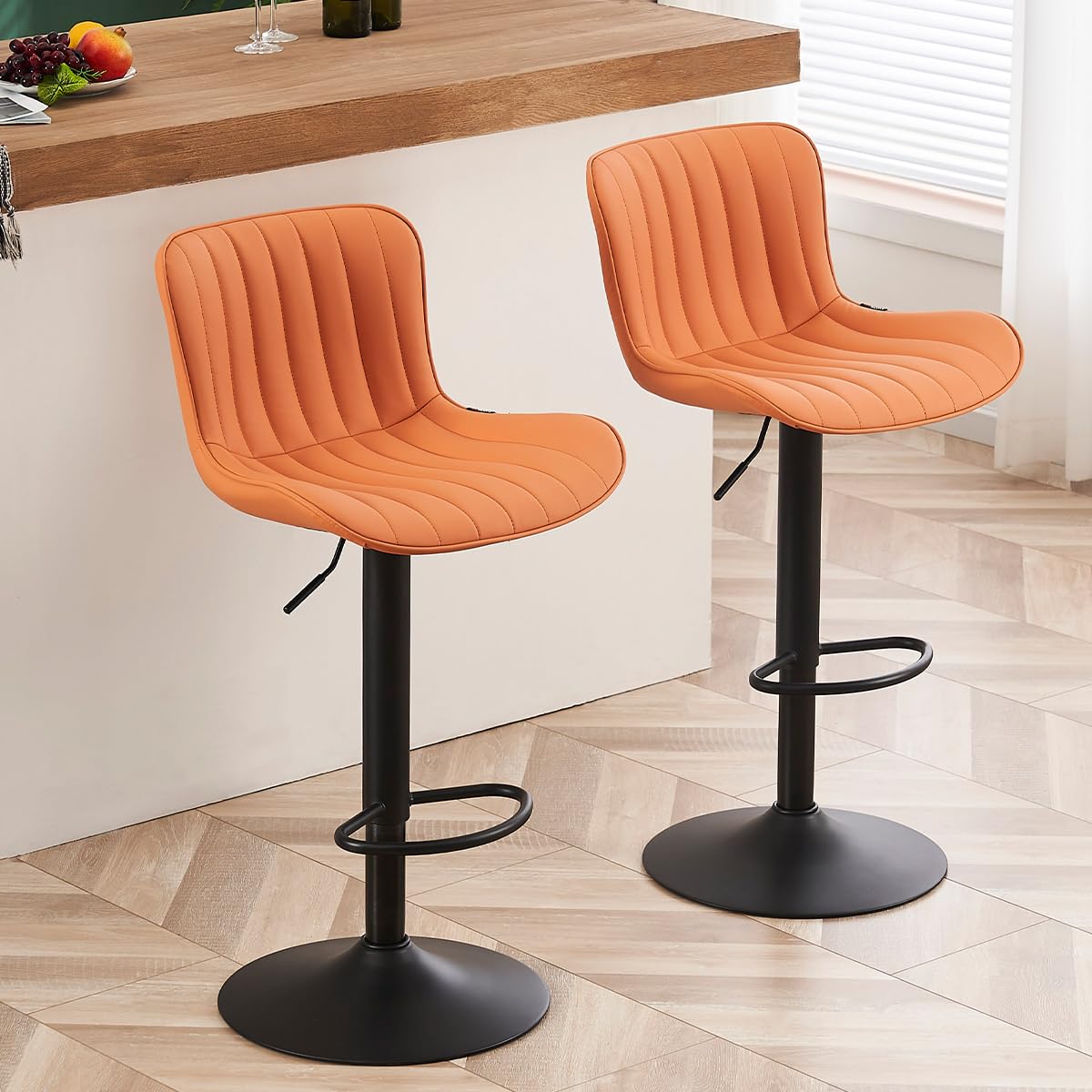 Photo 1 of *MINOR DAMAGE - USED*
YOUNUOKE Counter Height Bar Stools Kitchen Island Barstools Set of 2 Adjustable Swivel Counter Stool Bar Height Island Chairs with Back, Camel