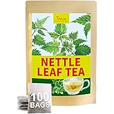 TeeLux Nettle Leaf Tea Bags, Stinging Nettle Tea, Caffeine Free, 100 Count | Fresh Aroma with Herbal Notes, Smooth Mellow Taste, Refreshing Finish, Gluten Free, Hot or Iced, Foil Lined Resealable Pouch