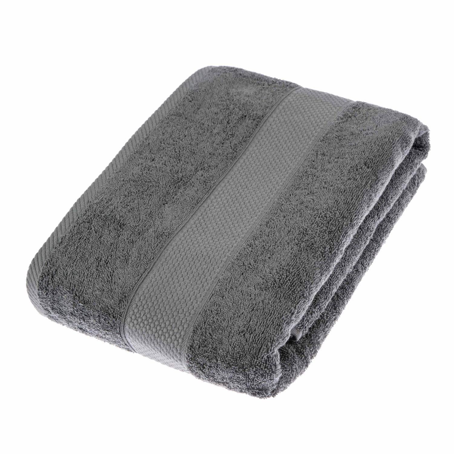 HOMESCAPES Charcoal Grey Turkish Cotton Bath Sheet Super Soft Thick & Absorbent 500 GSM Towel Heavy Weight for everyday Luxury