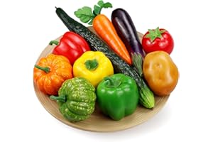 Lorigun 10 Pieces/Set Artificial Vegetables Simulation Vegetables Decoration Kitchen Home Decor Realistic Fake Vegetables Decor Set Photo Props
