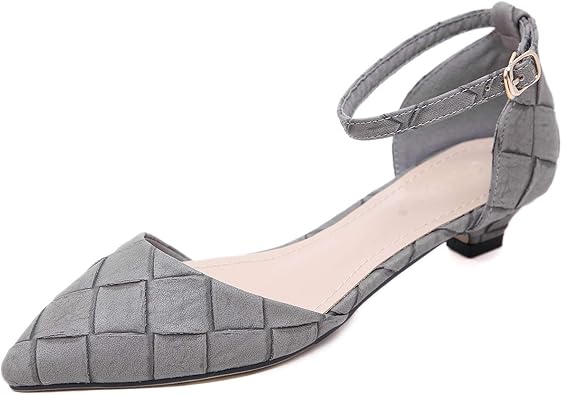 gray high heel pumps