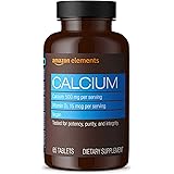 Amazon Elements Calcium plus Vitamin D, Calcium 500mg with D2 600IU, Vegan, 65 Tablets (2 month supply) (Packaging may vary),