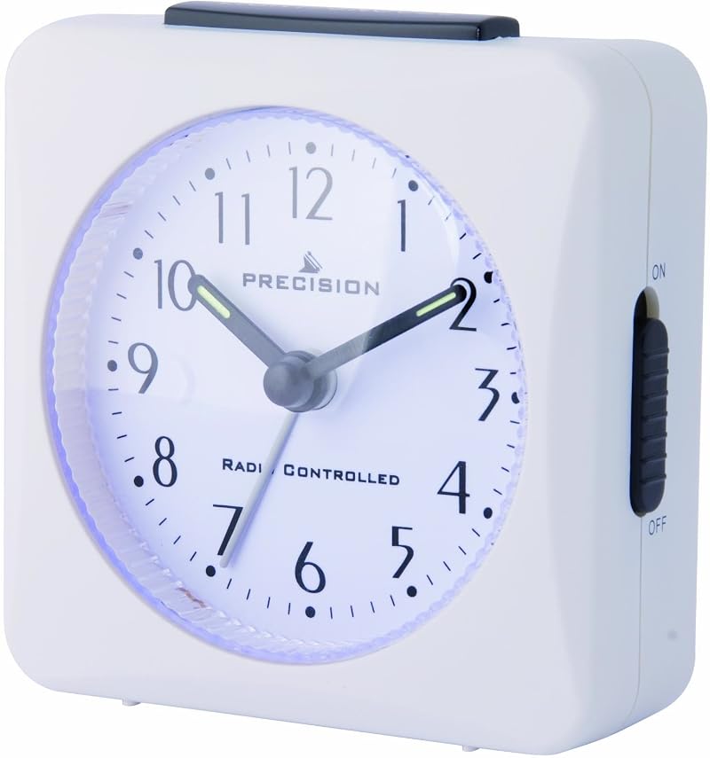 Precision PREC0050 Radio Controlled Alarm Clock, White