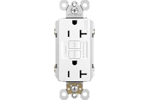 PASS & SEYMOUR Legrand radiant 2097WCCD12 20 Amp GFCI Self Test Decorator Duplex Outlet, White (1 Count)