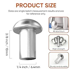 ALLCLEAN 1/4" Diameter X 3/8" Length Solid Aluminum