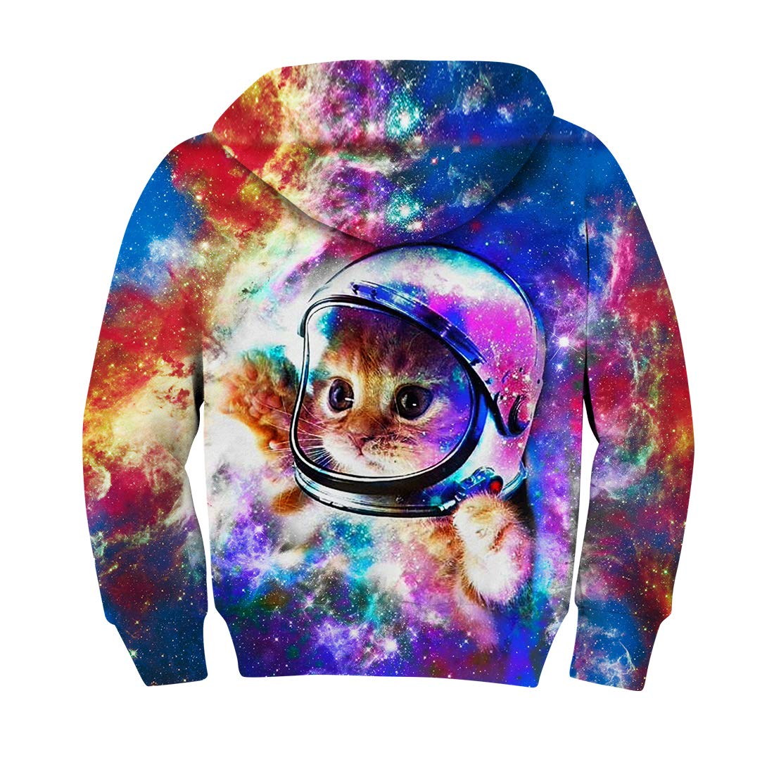 RAISEVERN Teen Jungen Mädchen 3D Print Katze im Raum Lässige Sweatshirts Langarm-Tasche Pullover Kapuzenpullover 5-8 T Kids