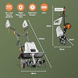 VonHaus Electric Tiller 1500W Rotavator Garden Cultivator 450mm 400RPM view 7