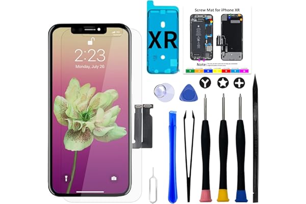 Brinonac for iPhone XR Screen Replacement Kit, 6.1 inch 3D Touch Screen LCD Display Digitizer Frame Assembly Set with Repair