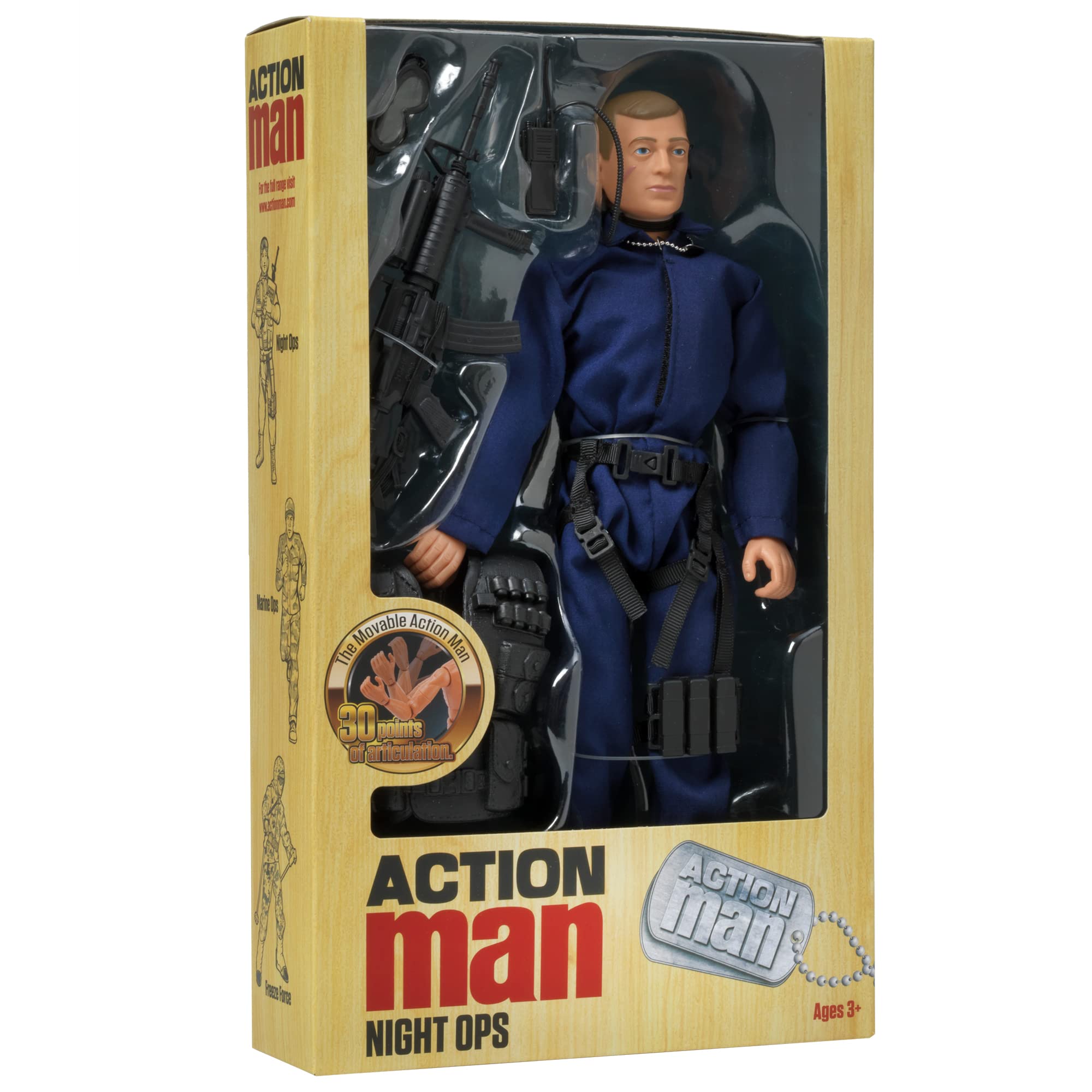ACTION MAN from Peterkin | Night Ops | 12" action figure with 30 points of articulation and accessories | 4th Generation Special Edition | Action Figures | Ages 3+
