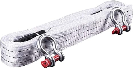 Amazon Co Jp 安全フック付きヘビーデューティー牽引ロープ 長さ16 4フィート396ポンド 5マター18トン 高強度牽引ストラップ 車 Suv 農業用車両 船に適合 ホーム キッチン