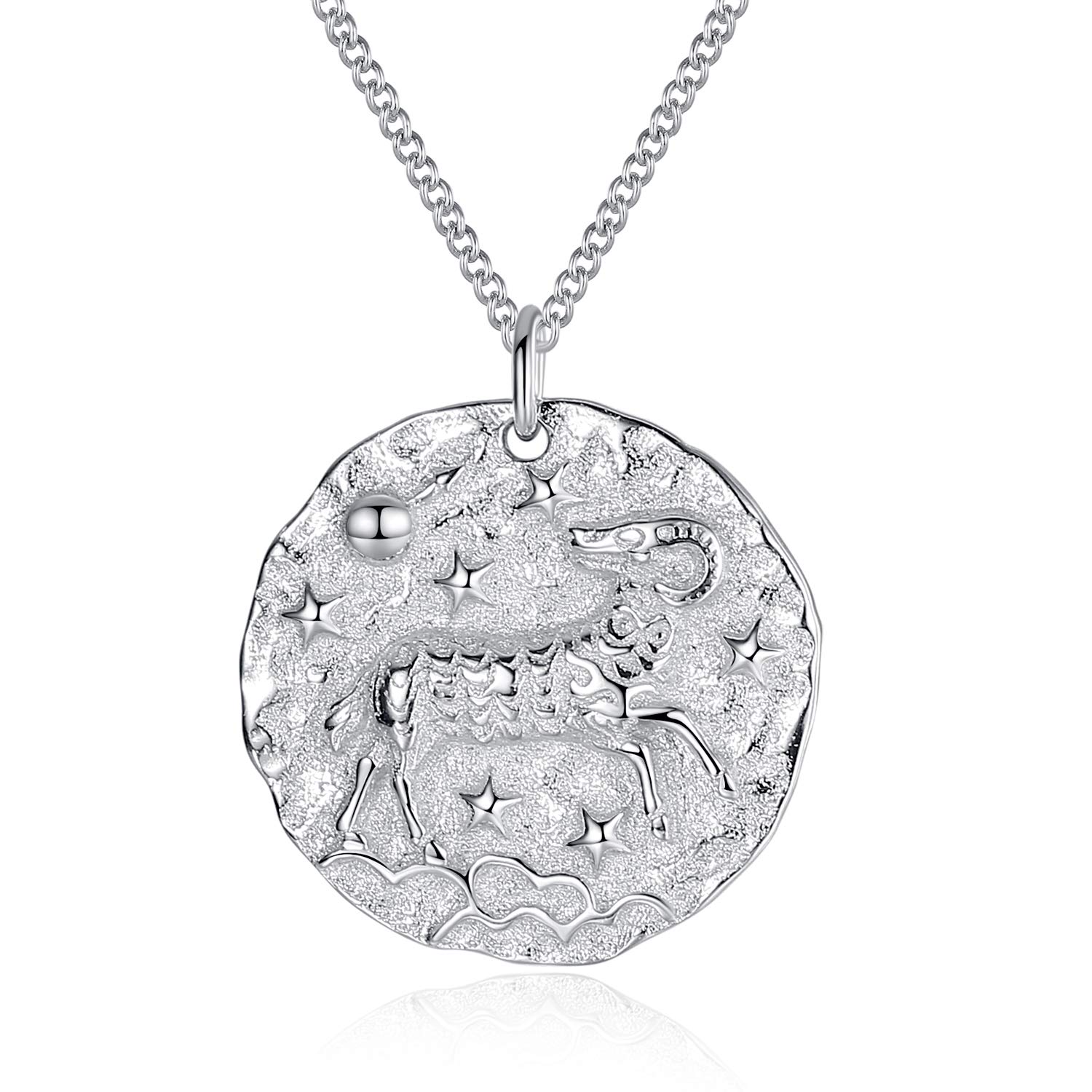 VIKI LYNN Women Girls 925 Sterling Silver Aries Zodiac Star Sign Necklace