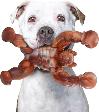 Zinbo Indestructible Nylon Dog Toy Bone for Aggressive Chewers, Real Bacon