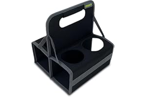 meori Reusable Drink Carrier 4 Cup, Take Out Cup Carrier, Collapsible, Coffee Carrier with Handle Wine, Cocktails, Portable Drink Caddy