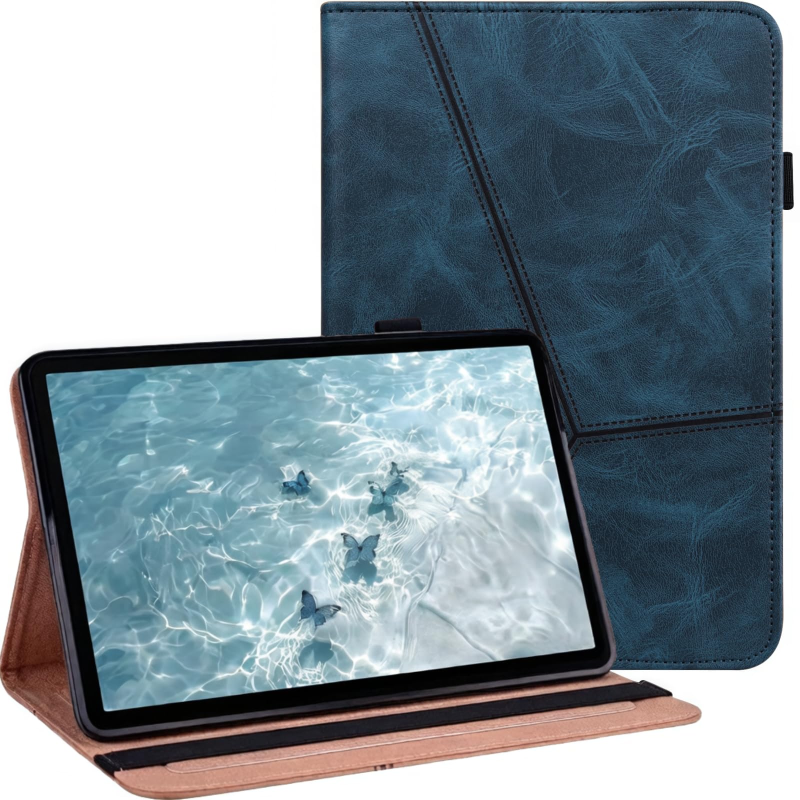 GLANDOTU Lenovo Tab P11 Pro 2nd Gen 11.2 inches 2022, Lightweight Folio Flip Wallet PU Leather Tablet Cover with Fold Stand Function Cases (with Stylus pen & Pen holder)-Blue