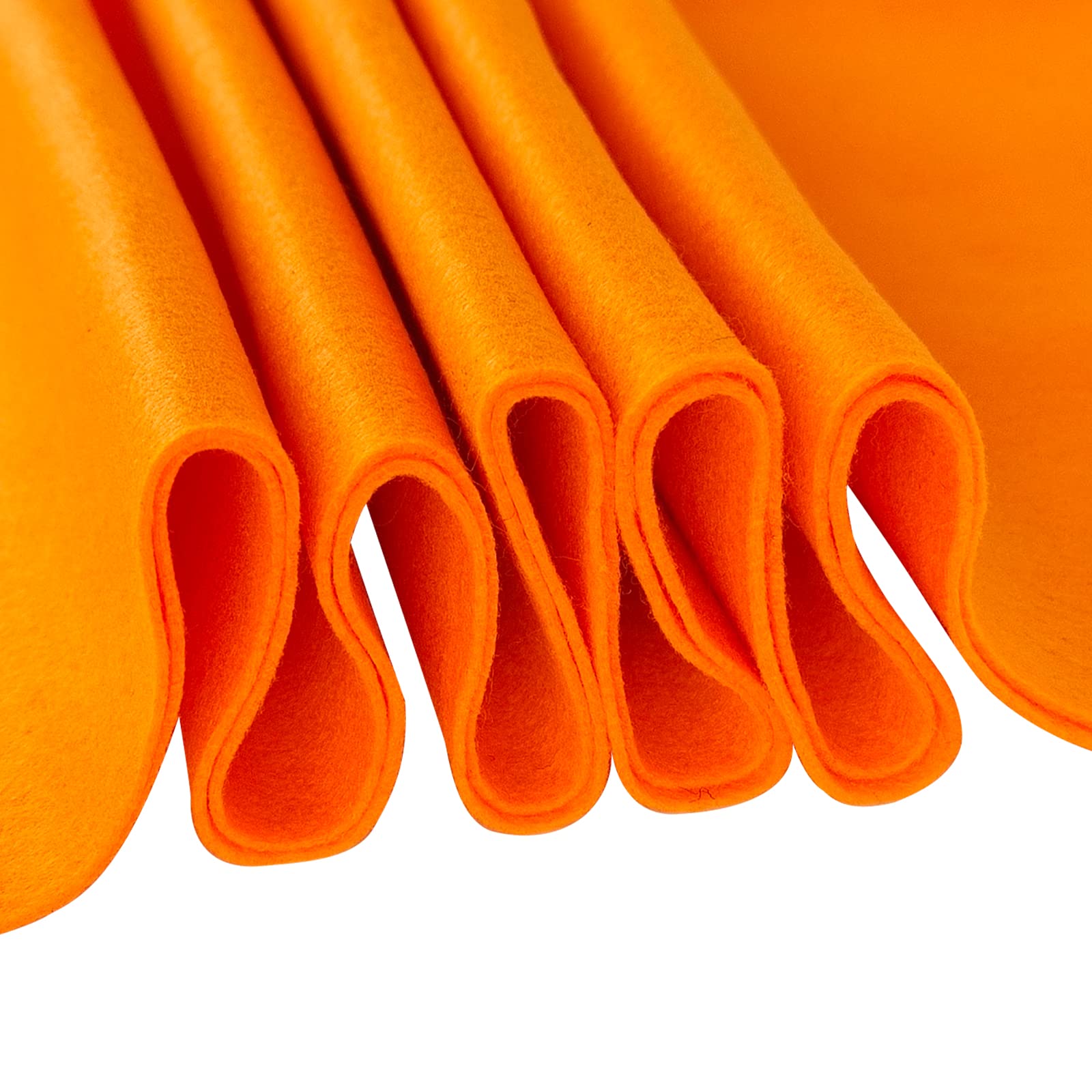 Jtnohx Colour Felt Fabric, 1.4mm Felt Sheets for Crafts, 90x90cm Soft Craft Fabric for Art and Sewing Projects(Bright Orange)