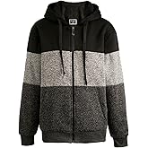 Gary Com Heavyweight Sherpa Hoodies for Men, Thick Fleece Lined Full Zip Up Winter Warm Sweatshirts Work Jackets